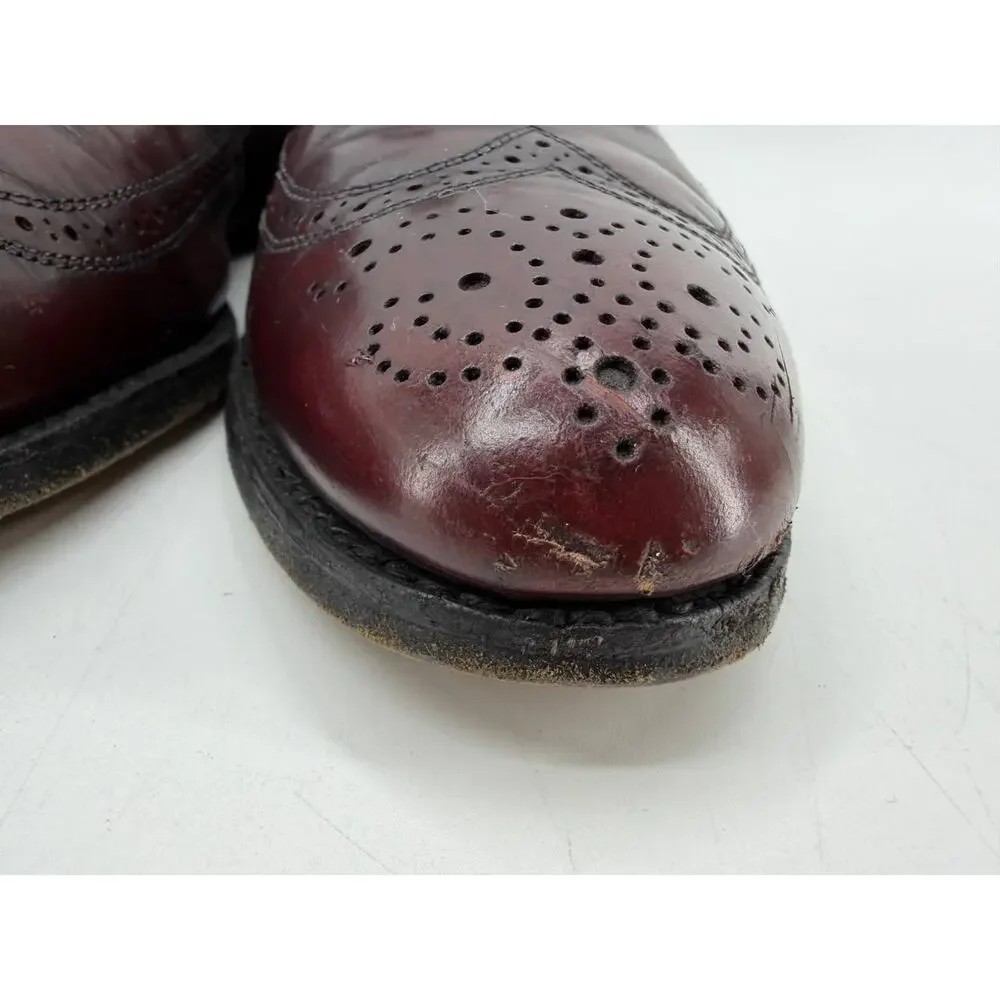 Allen Edmonds Men's Burgundy Leather Wingtip Brogue Oxford Dress Shoes 11 D USA